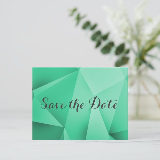 Emerald Jewel Tones Save the Date Postcard (Standing Front)