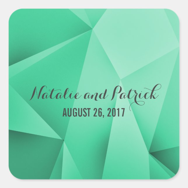 Emerald Jewel Tones Wedding Stickers (Front)