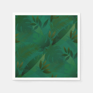 Emerald Jungle Exotic Mystic Tropical Leaves Napkin