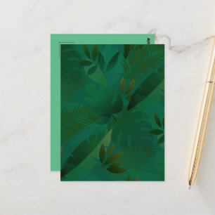 Emerald Jungle Exotic Mystic Tropical Leaves Postcard