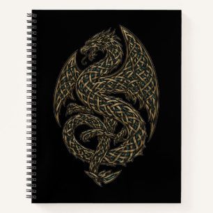 Emerald Knot Dragon T-Shirt Notebook
