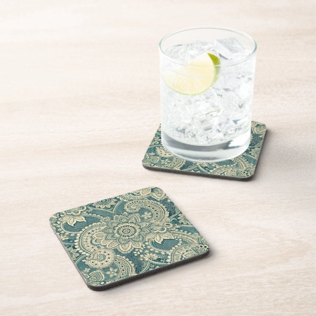 Emerald Lace Medallion Coaster (Right Side)