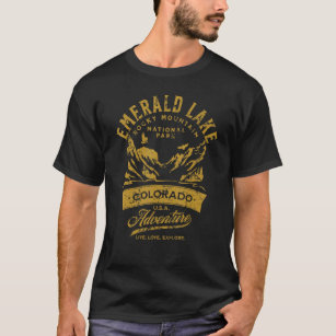 Emerald Lake Rocky Mountain National Park Distress T-Shirt