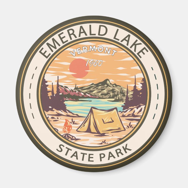 Emerald Lake State Park Vermont Badge Magnet (Front)