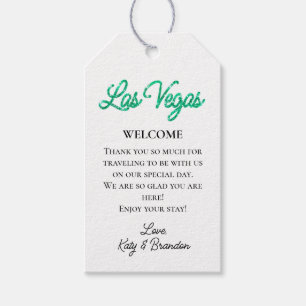 Emerald Las Vegas Sparkles Wedding Welcome Gift Tags