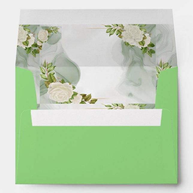 Emerald LIght green  Return Address Envelope (Back (Bottom))