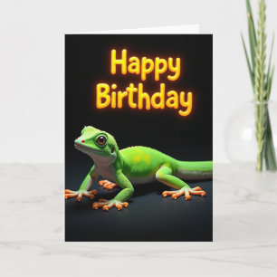 Emerald Lizard Birthday Card