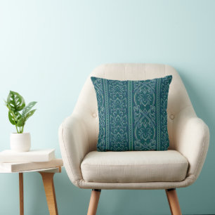 Emerald Lotus Tapestry Pattern - The White Lotus Cushion