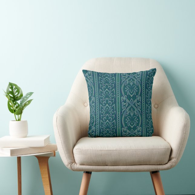 Emerald Lotus Tapestry Pattern - The White Lotus Cushion (Chair)