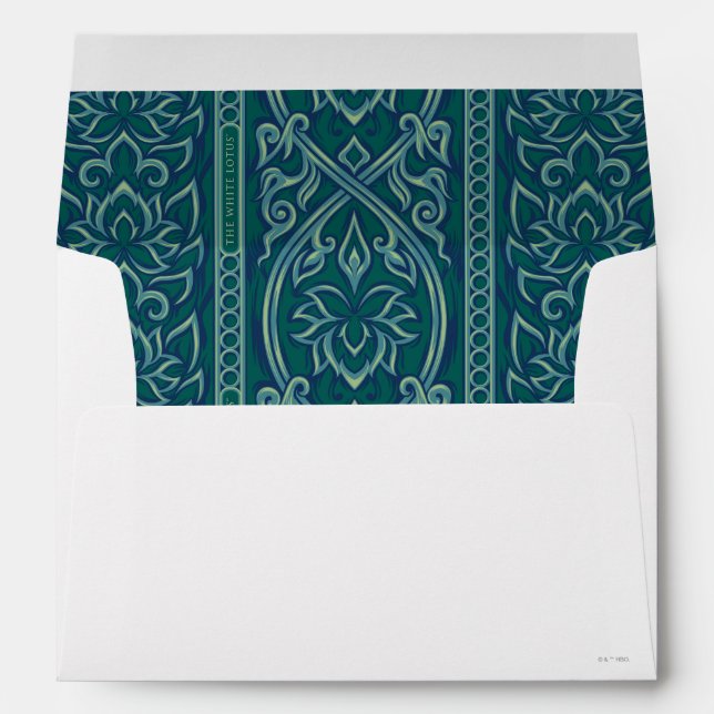 Emerald Lotus Tapestry Pattern - The White Lotus Envelope (Back (Bottom))