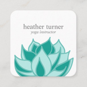 Emerald Lotus wellness spa massage yoga   Square Business Card