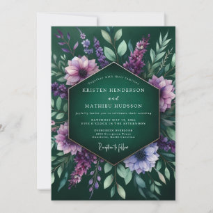 Emerald Lush Flora Wedding Invitation