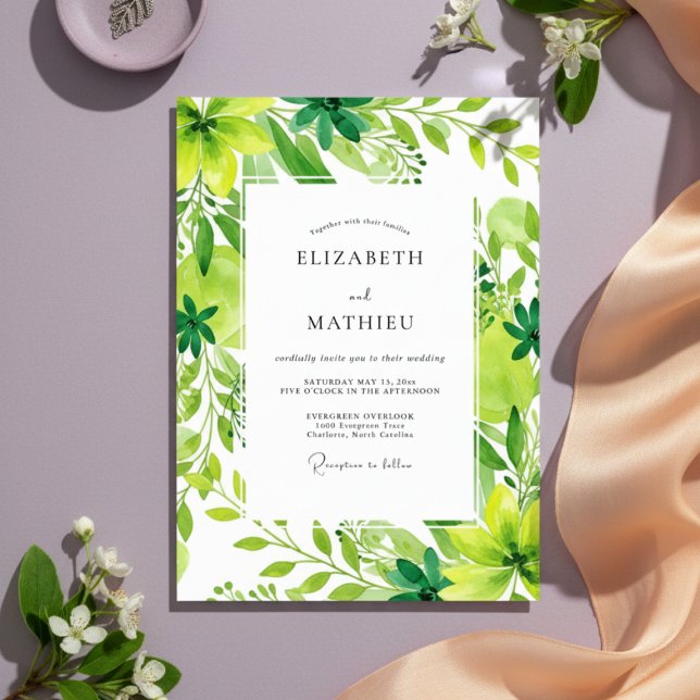Emerald Lush Verdant Wedding Invitation (Creator Uploaded)