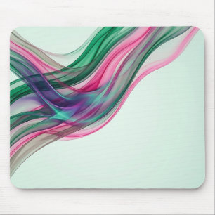 Emerald Magenta Fluid Lines Mouse Pad