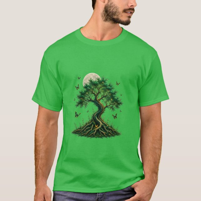 emerald magic tree green t shirt (Front)