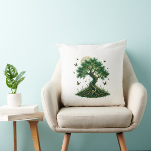 emerald magic tree latte mug cushion