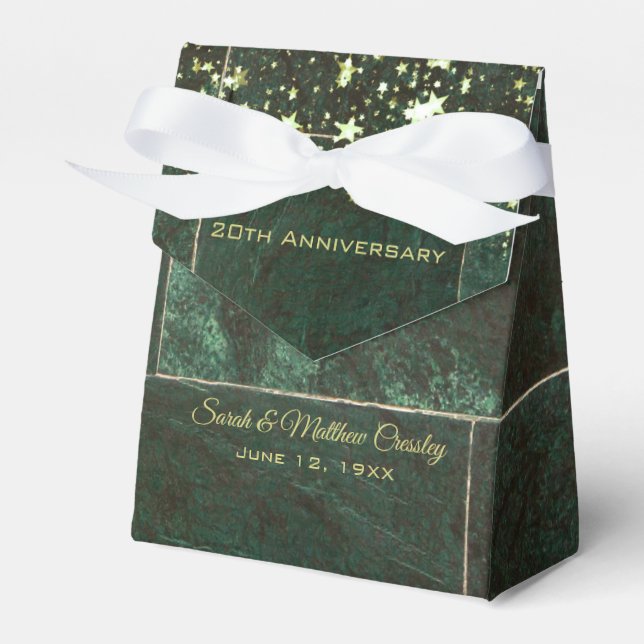 Emerald Marble Wedding Anniversary Favour Box (Front Side)