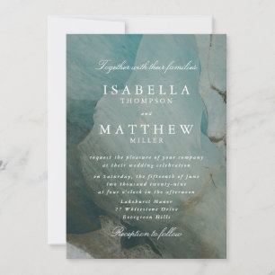 Emerald Marble Wedding Invitation Elegant Modern