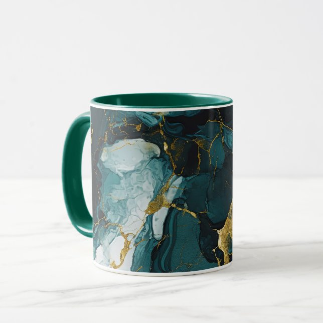 Emerald Marble with Golden Veins Mug (Front Left)