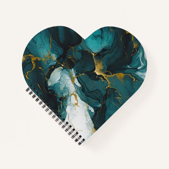 Emerald Marble with Golden Veins Notebook (Front)