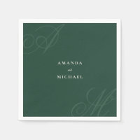 Emerald Modern Edge Elegant Monogram Wedding