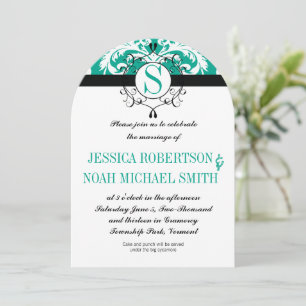 Emerald Monogram Wedding Invite or any colour