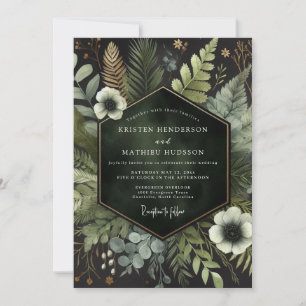 Emerald Moody Woodland Wedding Invitation