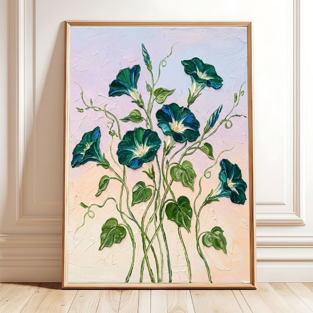 Emerald Morning Glory Canvas Wall Art Modern Luxur (Creator Uploaded)