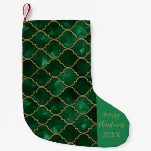 Emerald Moroccan Pattern – Luxury Style Small Christmas Stocking