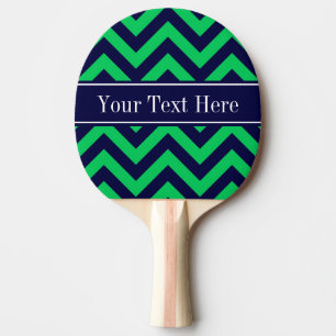 Emerald Navy LG Chevron Navy Blue Name Monogram Ping Pong Paddle