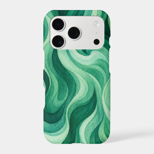 Emerald Ocean Swirl Abstract Wave Pattern (Back)
