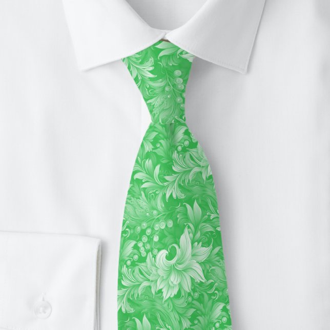 Emerald Ornate Botanical Tie (Creator Uploaded)