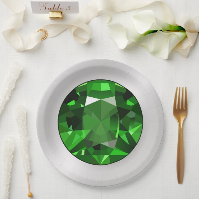 Emerald Paper Plates (Wedding)