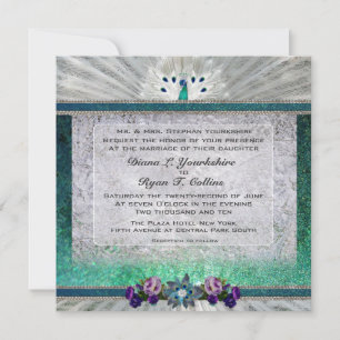 Emerald Peacock Invitation