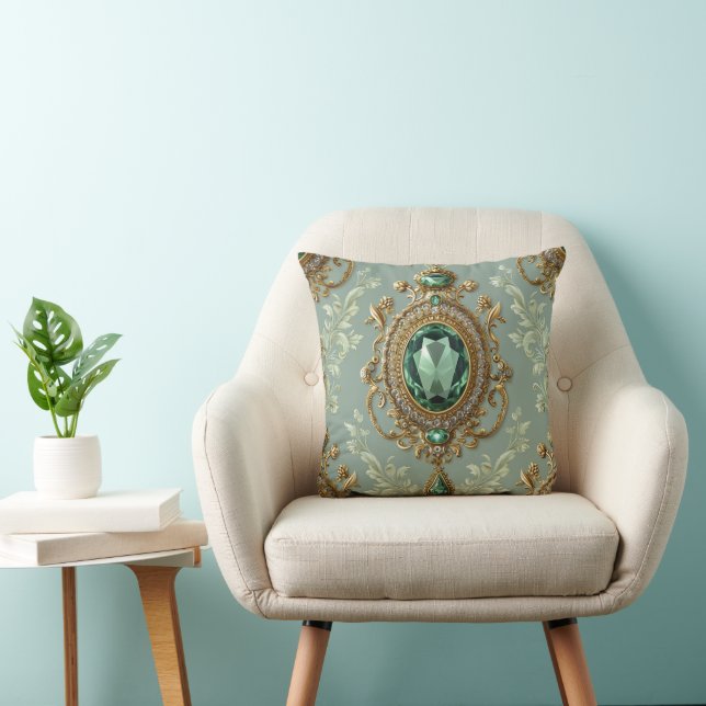 Emerald Pendant & Gold Cushion (Chair)