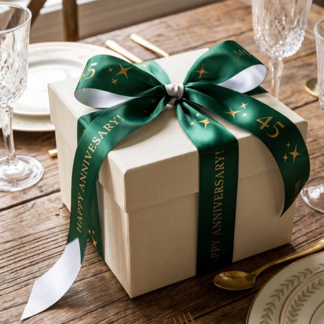 Emerald Personalised Anniversary Gift Satin Ribbon (Creator Uploaded)