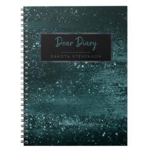 Emerald Poetry   Name Deep Green Jade Shamrock Spiral Notebook