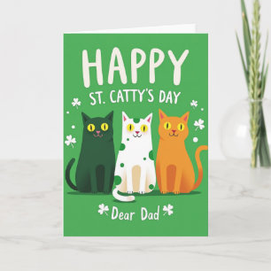 Emerald Polka Dot Cats Card