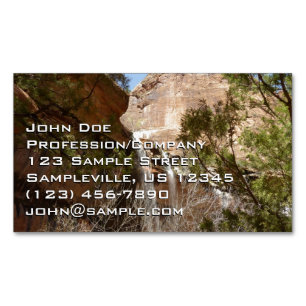 Emerald Pool Falls I from Zion National Park Magnetic Business Card