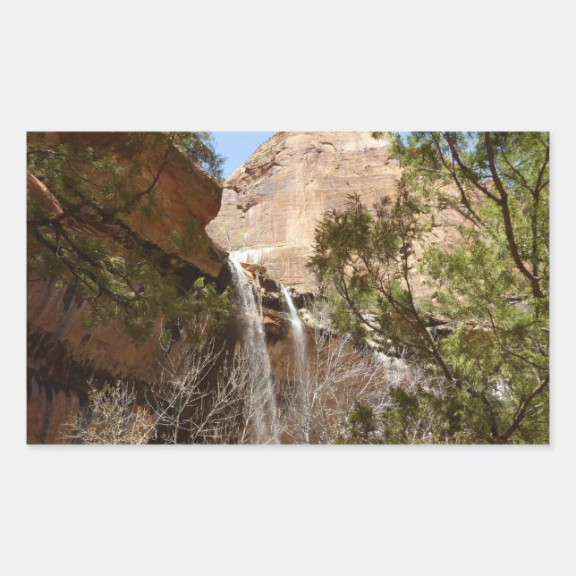 Emerald Pool Falls I from Zion National Park Rectangular Sticker (Front)