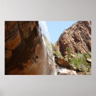 Emerald Pool Falls II from Zion National Park Poster
