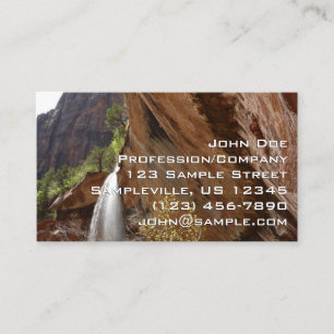 Emerald Pool Falls III from Zion National Park Business Card