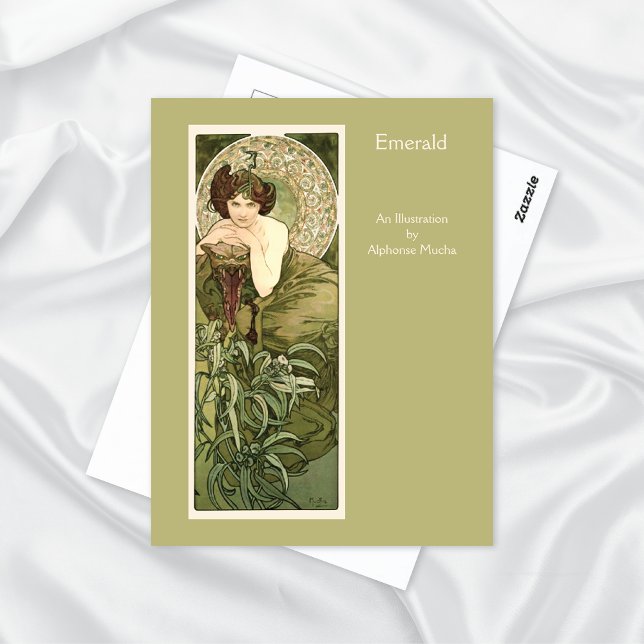 Emerald Precious Stones Series Alphonse Mucha Postcard (Creator Uploaded)