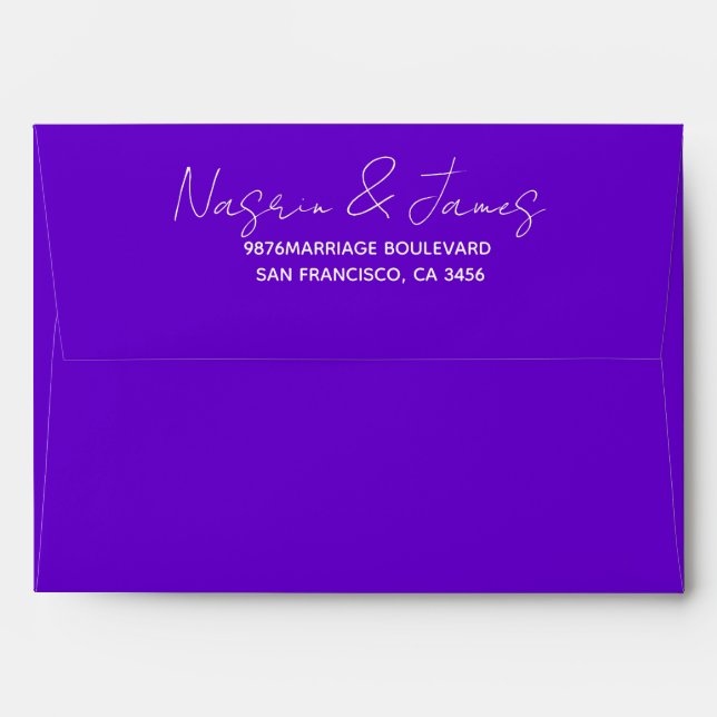 Emerald Purple Return Address Envelope (Back (Top Flap))