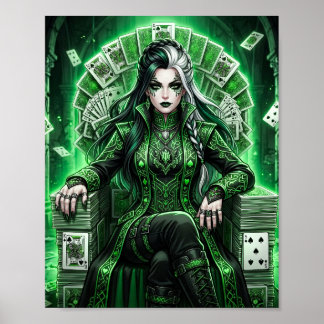 Emerald Queen of Spades Fantasy Poster