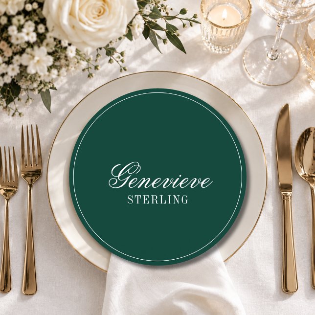 Emerald Quiet Round Wedding Guest Place Programme (Creator Uploaded)
