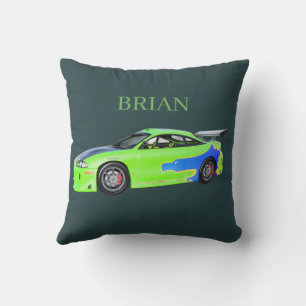 Emerald Roadrunner of the Verdant Horizon Cushion