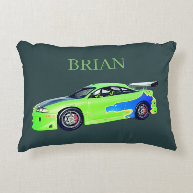 Emerald Roadrunner of the Verdant Horizon Decorative Cushion (Front)