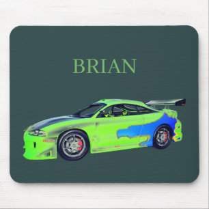 Emerald Roadrunner of the Verdant Horizon Mouse Pad