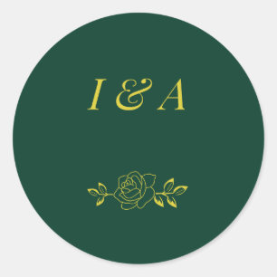 Emerald Romance wedding stickers